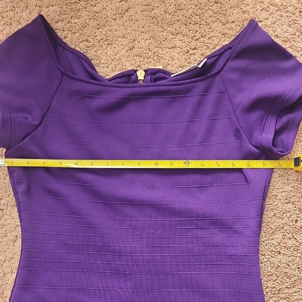 BodyCon Y2k Purple Form Fitting Cocktail Dress - Picture 8 of 9